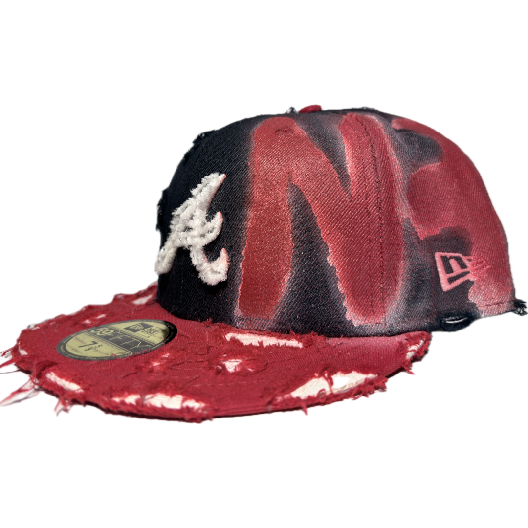 NAVY BLUE AND RED ANTI FITTED CAP