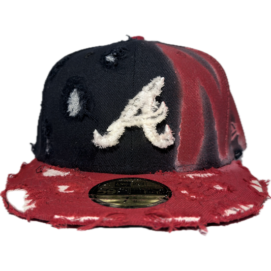 NAVY BLUE AND RED ANTI FITTED CAP